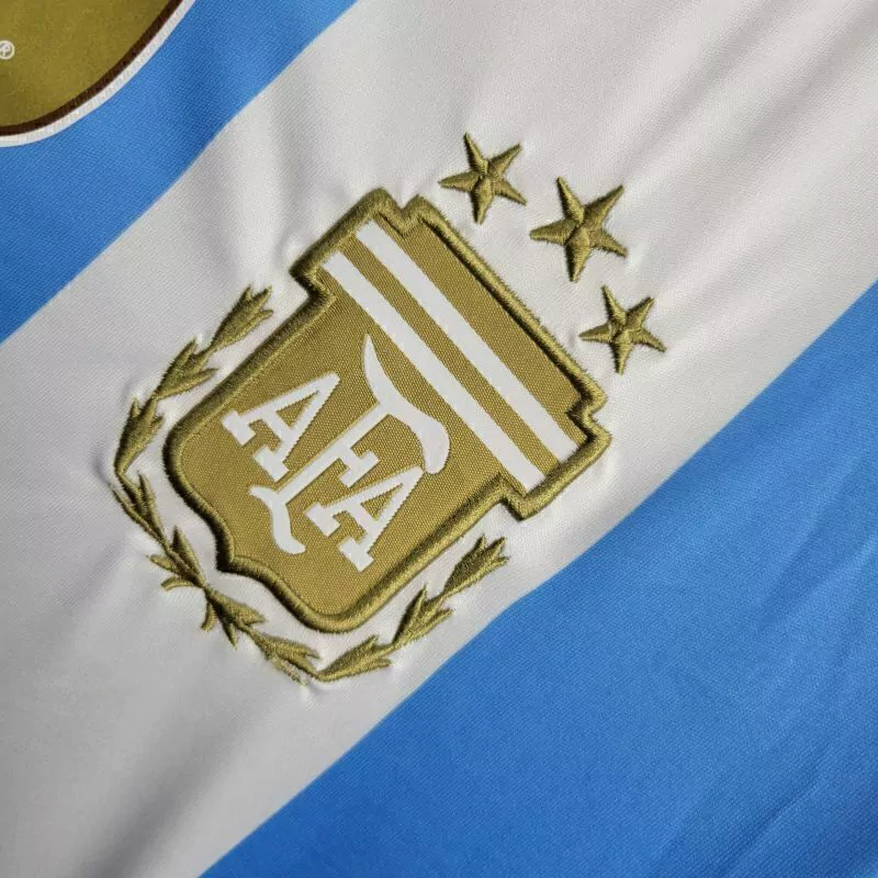 Camisa Seleção da Argentina I 24/25 manga longa - Torcedor Adidas Masculina - Azul e branca com detalhes em dourado - Imagem 6