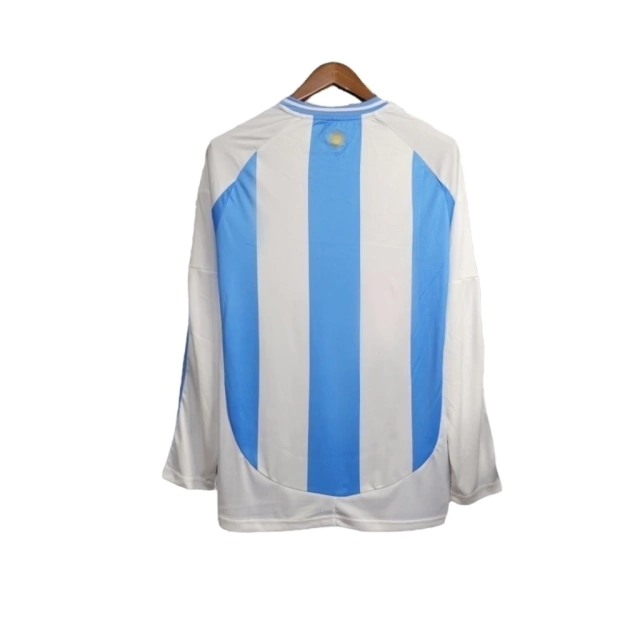 Camisa Seleção da Argentina I 24/25 manga longa - Torcedor Adidas Masculina - Azul e branca com detalhes em dourado - Imagem 3