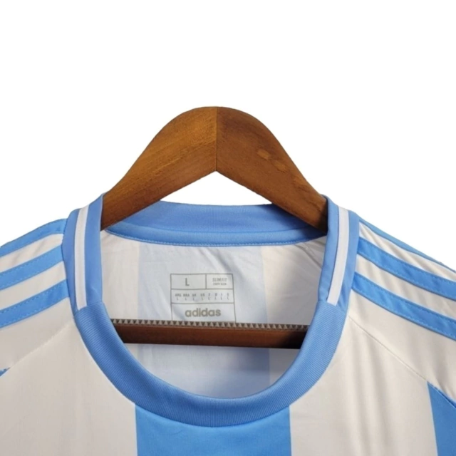 Camisa Seleção da Argentina I 24/25 manga longa - Torcedor Adidas Masculina - Azul e branca com detalhes em dourado - Imagem 4